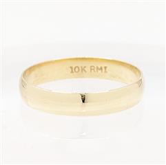 10K 4.13mm Yellow Gold 2.2g Gent's Gold Plain Classic Wedding Band Ring Size:10